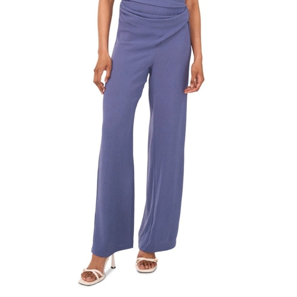 Chic Wide Leg Women's Pants in Blue